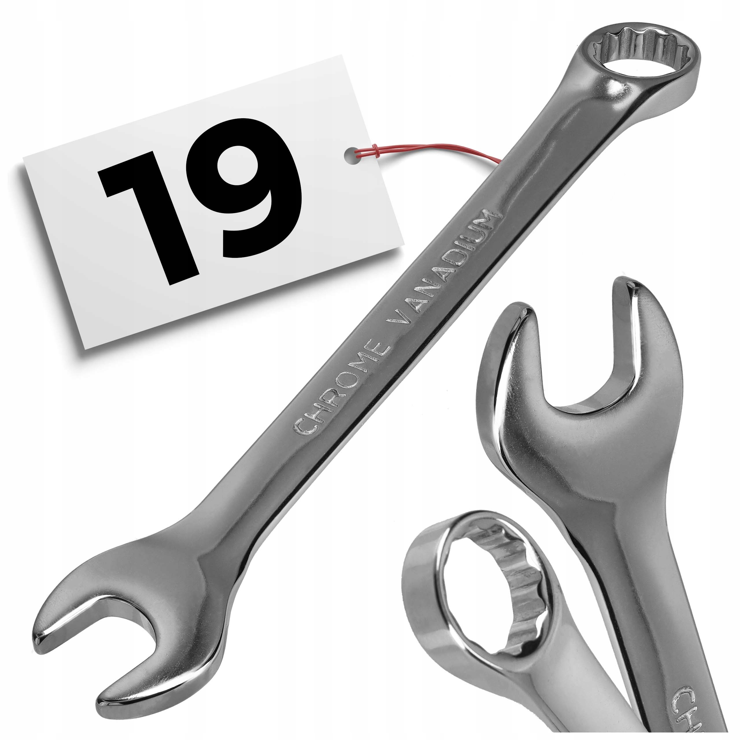 Klucz Płasko-oczkowy 19 mm Płaski Cr-v Mocny Solidny Standard