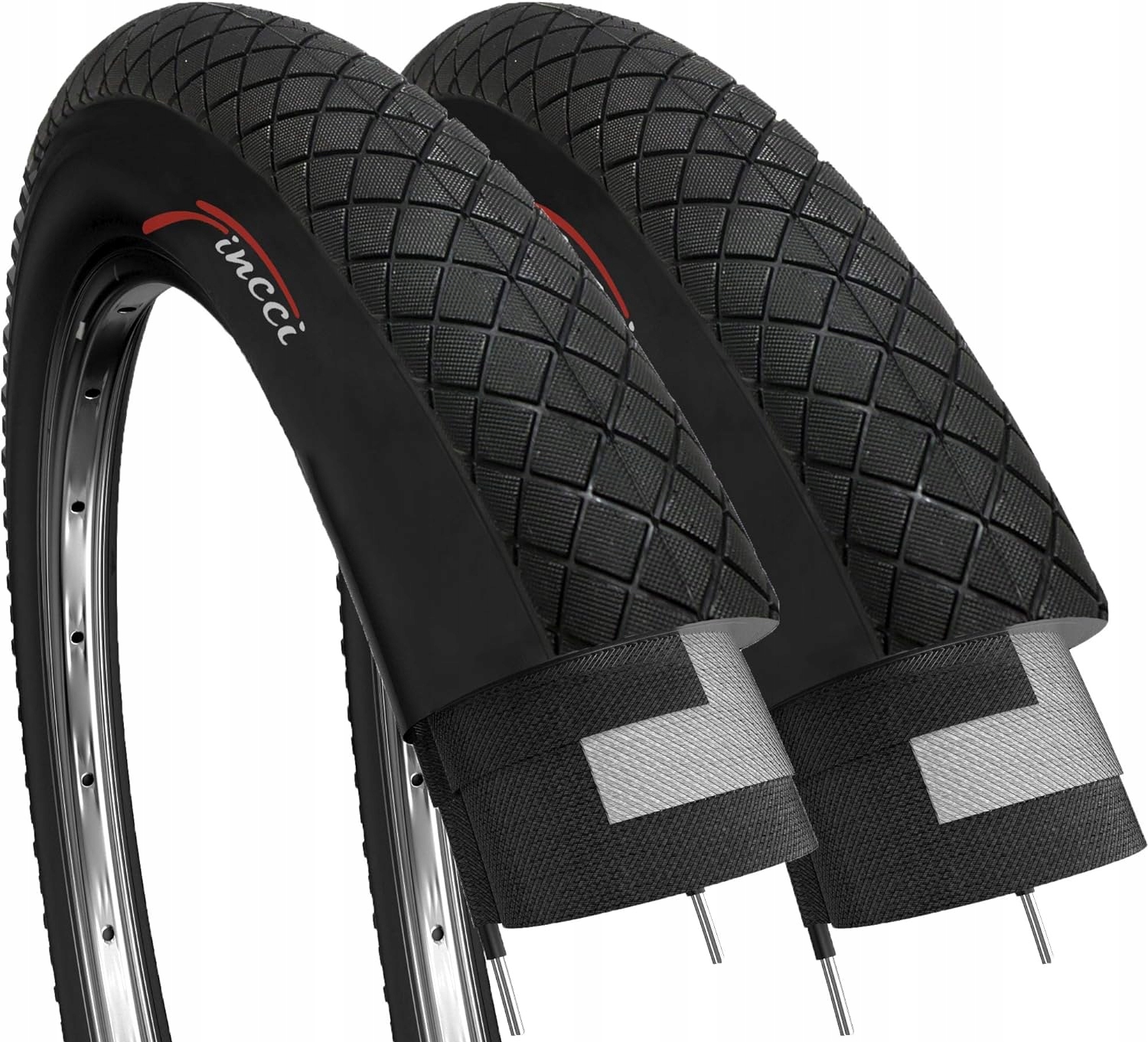 Opony rowerowe Fincci Mtb 20 x 1,95 cala – zestaw składanych opon 20 cali