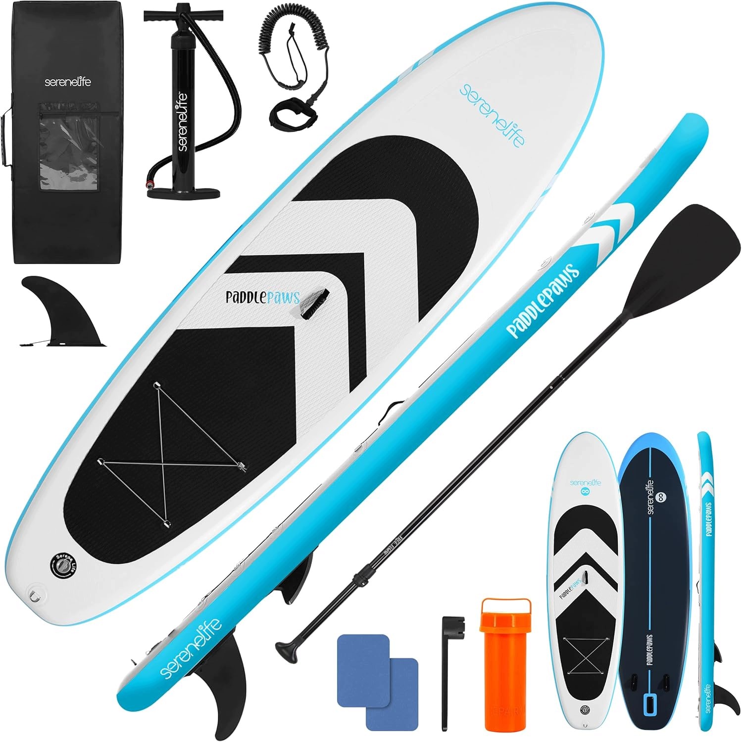 Deska Sup XL 350 CM 220 Kg S Příslušenstvím, Stabilní, Dvoumístná Serenelife