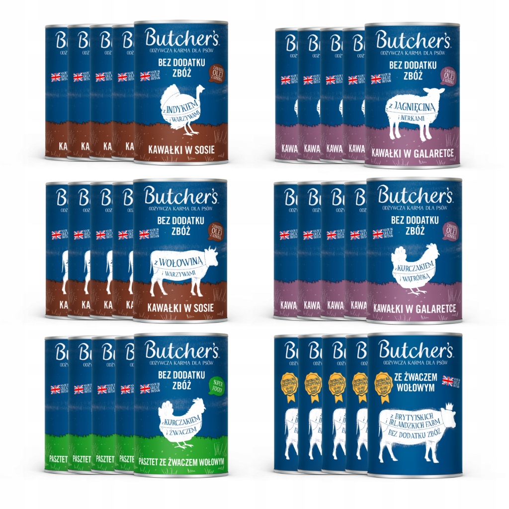 Mokra karma dla psa Butcher's Original mix smaków 30x400g