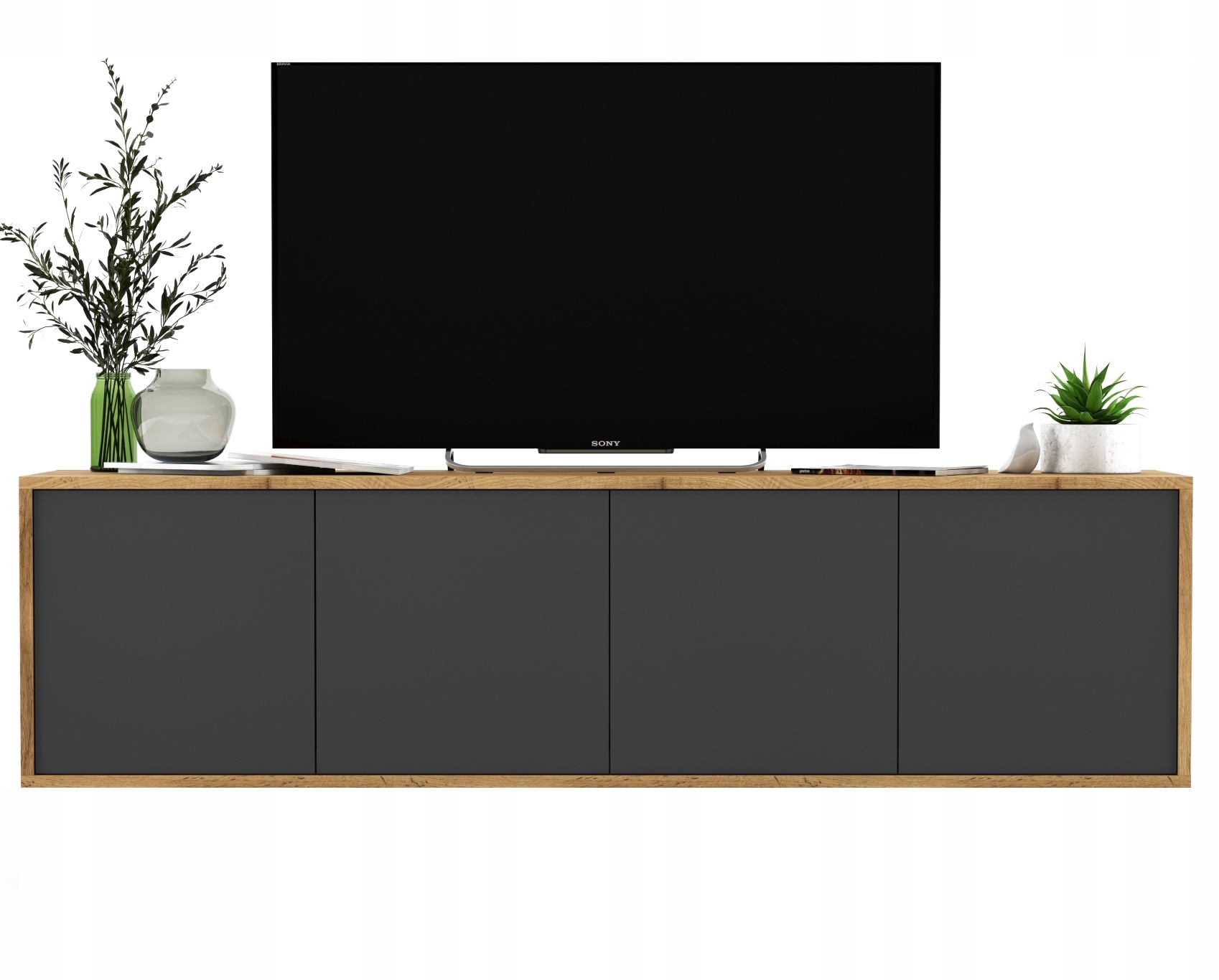 

Wisząca szafka Rtv komoda wotan grafit Mat 150 cm