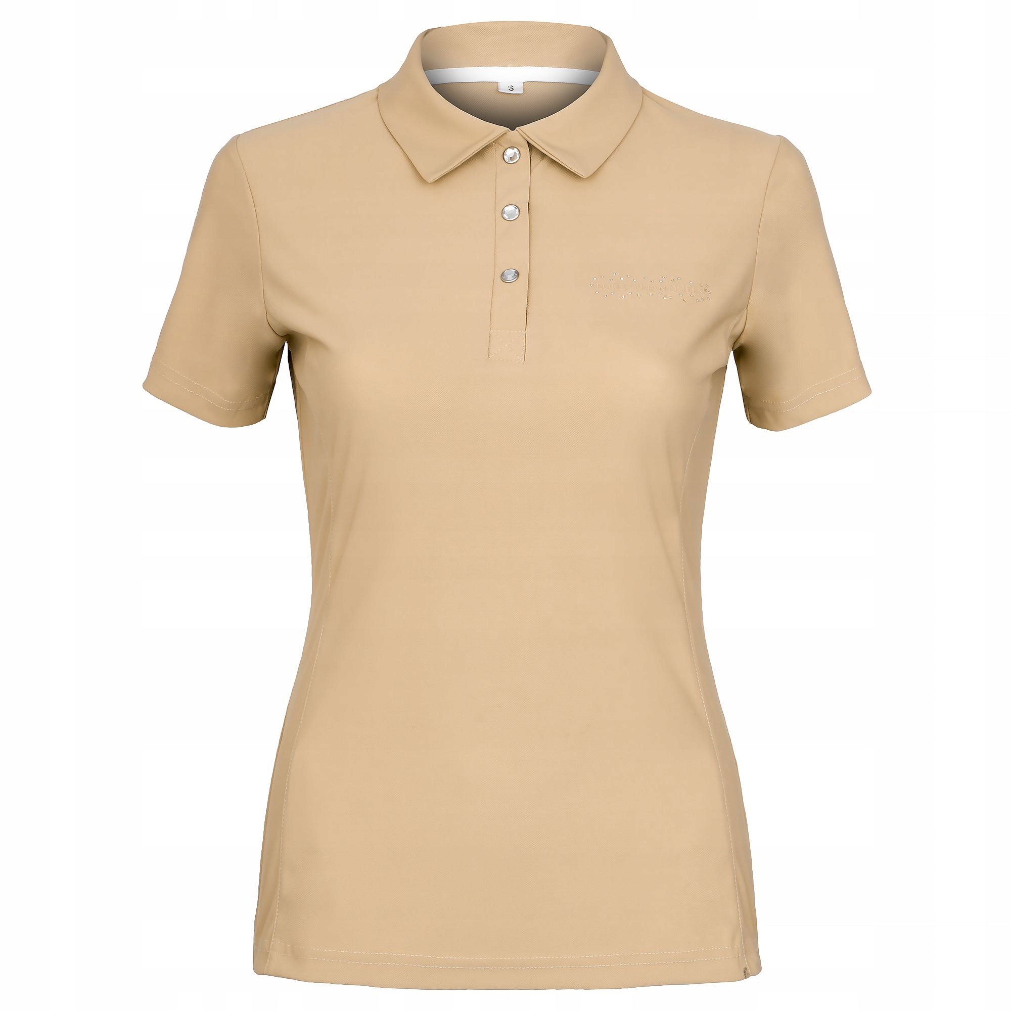 Koszulka polo Andrea Equestrian Queen materiału False touch beżowa L/40