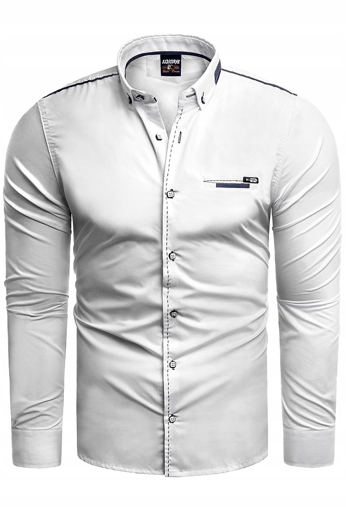 XXL - KOSZULA MĘSKA ELEGANCKA 19619 Rękaw długi rękaw
