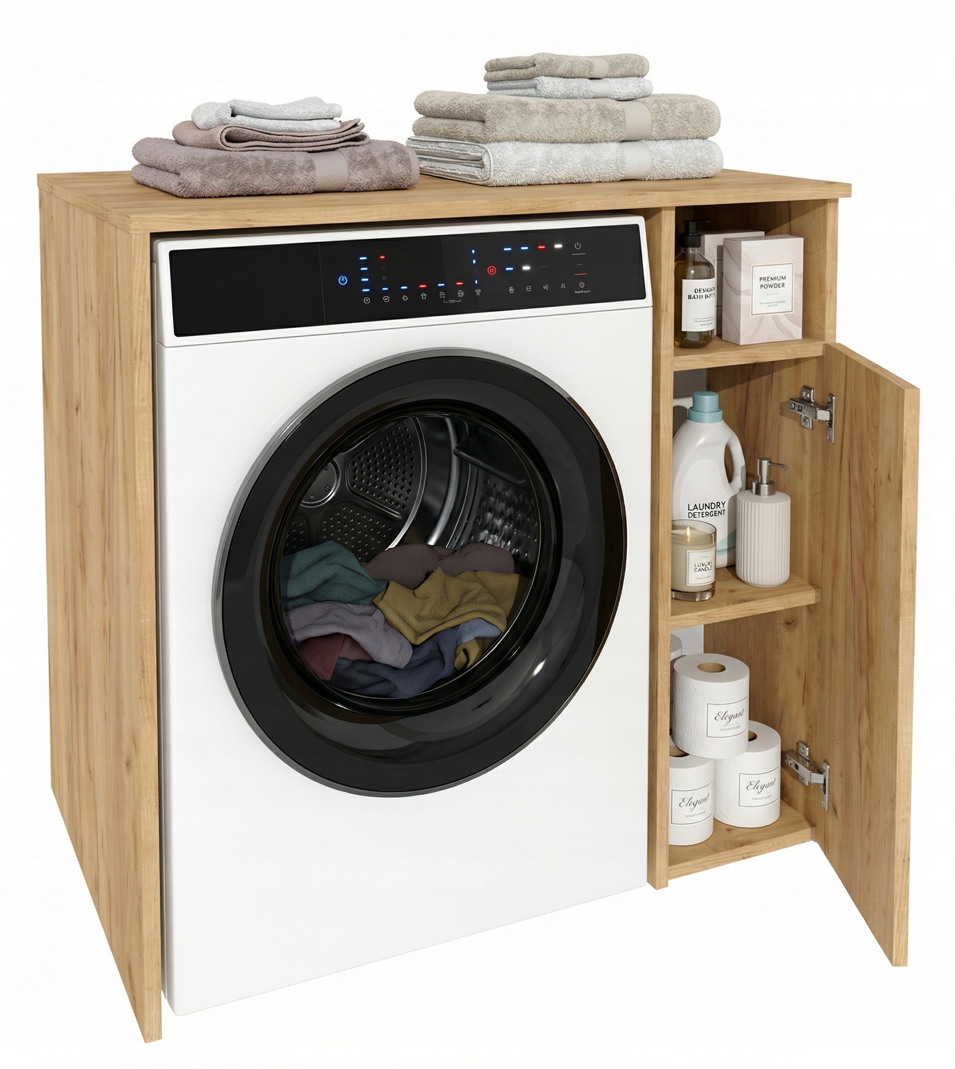 Skříňka na pračku do koupelny, regál, vestavná pračka Mix_washer_craft