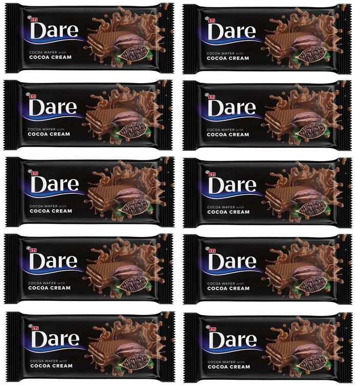 Levně 10x 142g Dare kakaová oplatka s kakaovým krémem Poloviční Karton