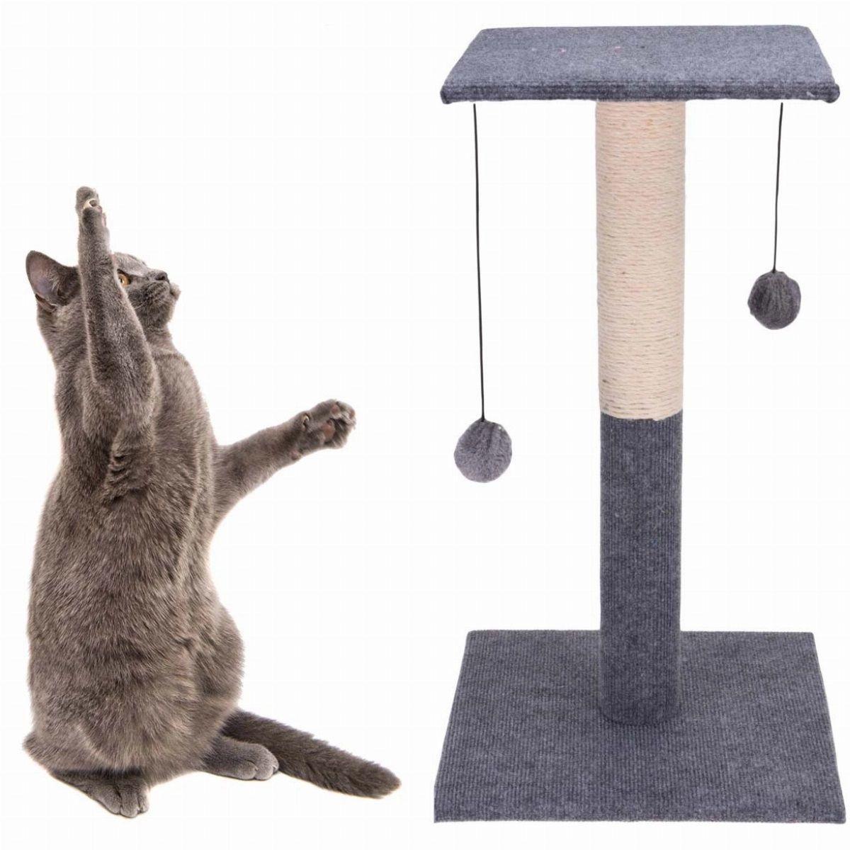 Levně Škrabadlo pro kočky Kočky Pelíšek Stromek Sloupek 59 Cm s Míčky Hračka