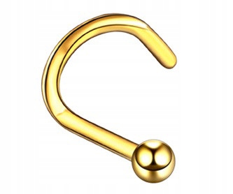 

Kolczyk do nosa złoty Nostril Piercing 0,8/7/2