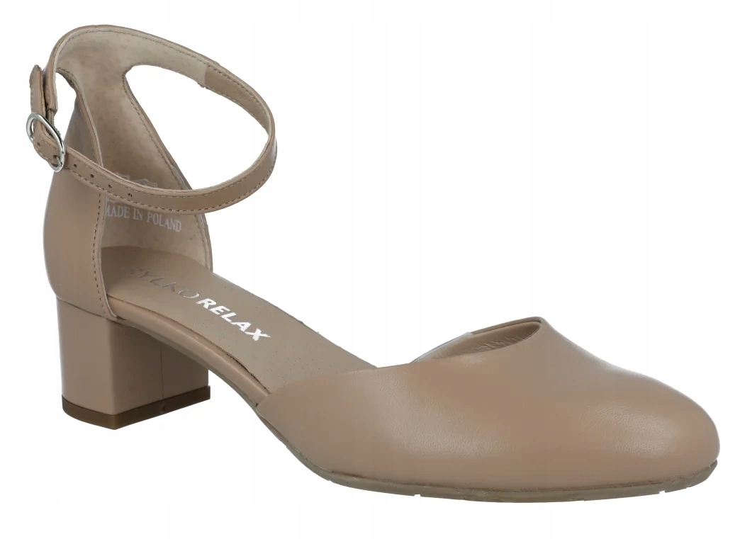 Ryłko lodičky černé Sybilla A4KT2___ _9T kůže béžová podpatek Relax vel. 37,5