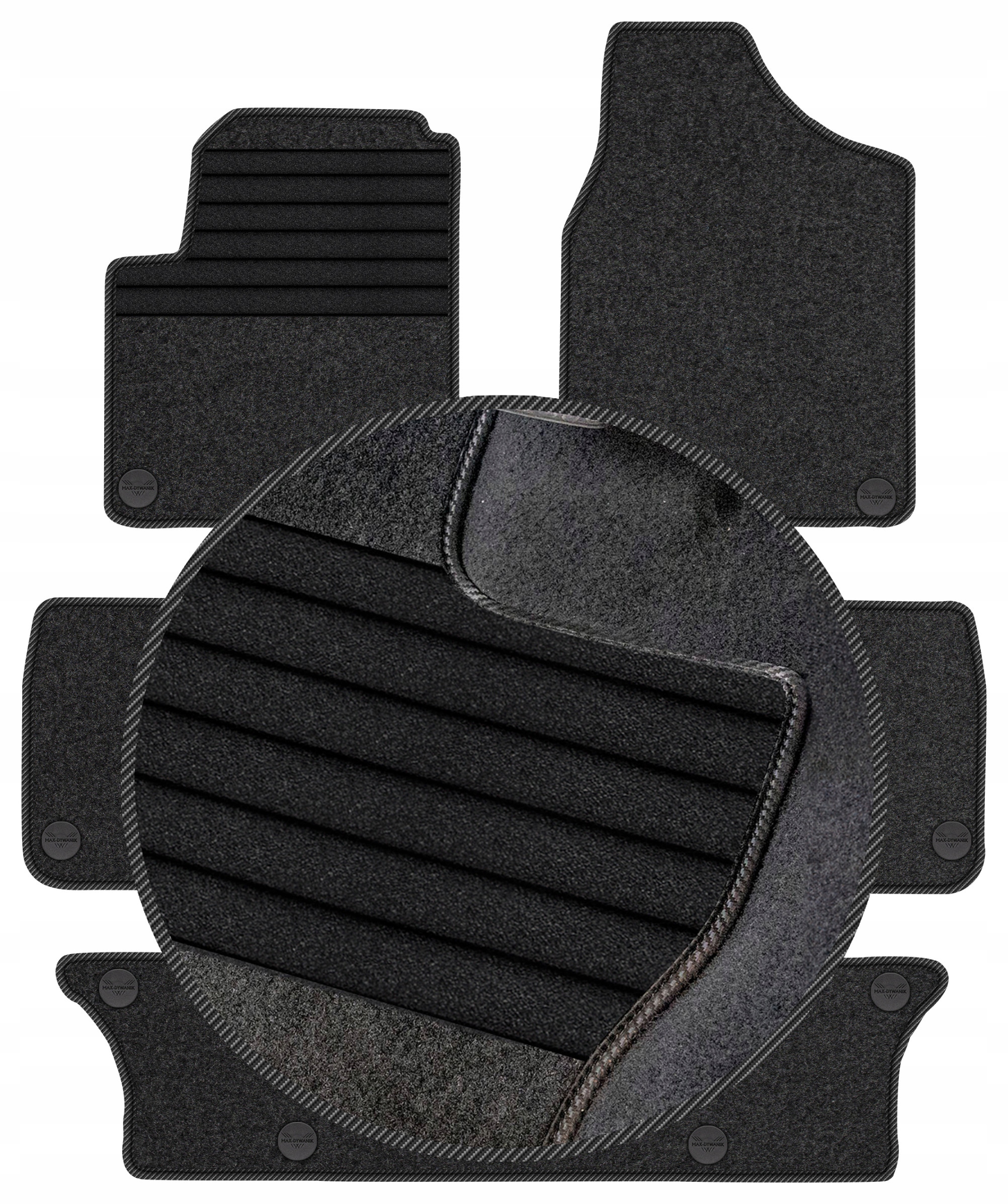 Vw Sharan I 7os 1998-2010 Velúrové stierače do auta Posilnenie X