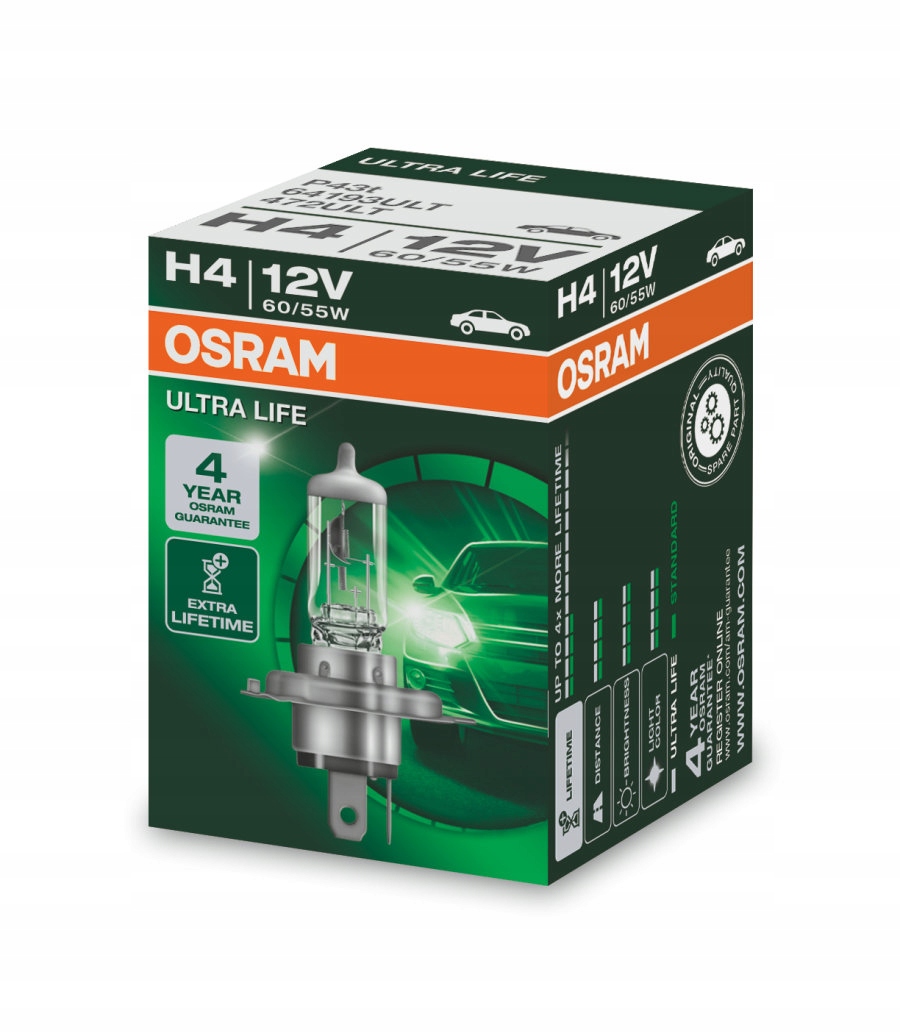 Żarówka Osram H4 Ultra Life Longlife 12V 1SZT
