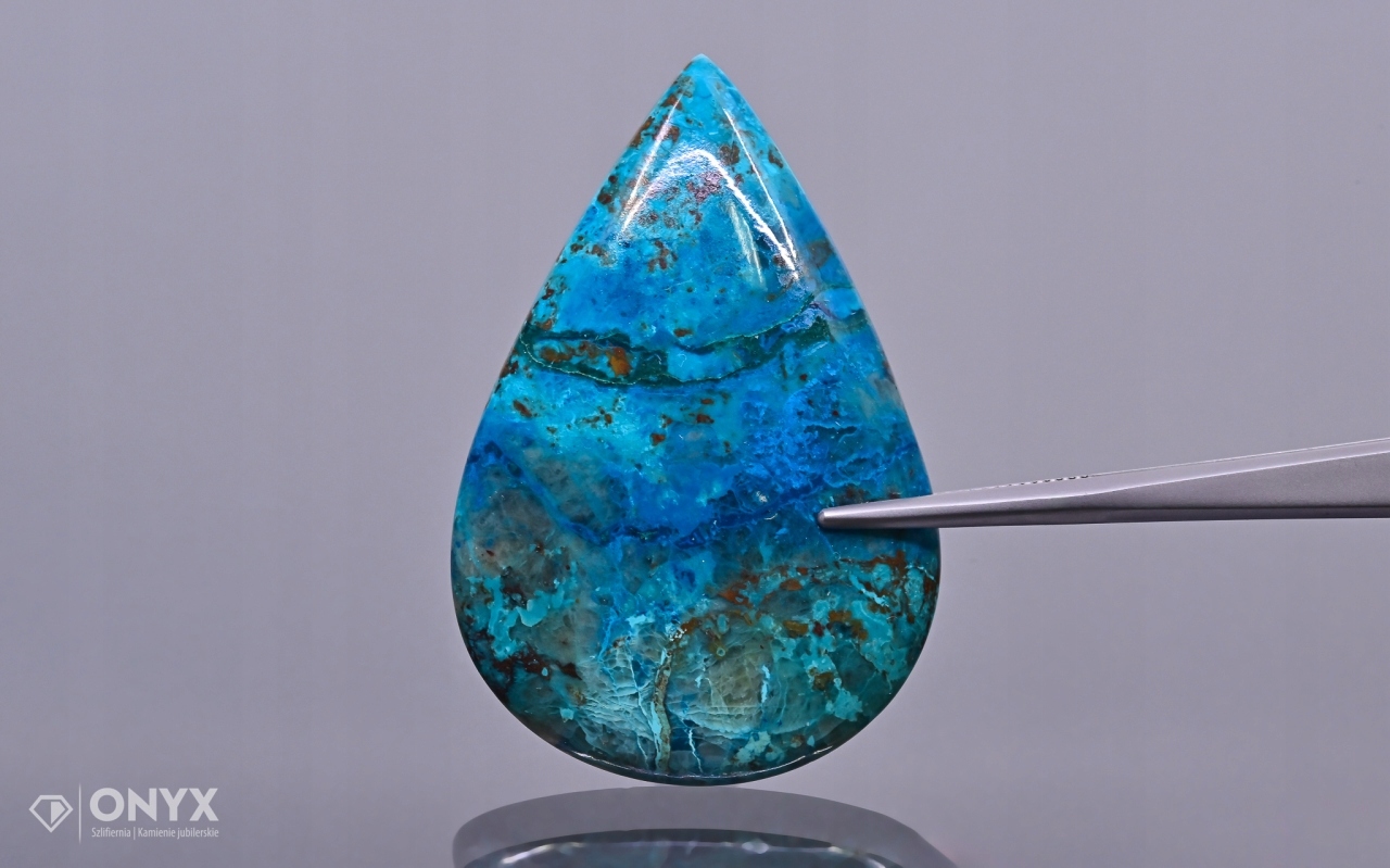 Šatukit nízký kabošon slza 50x33,5 mm