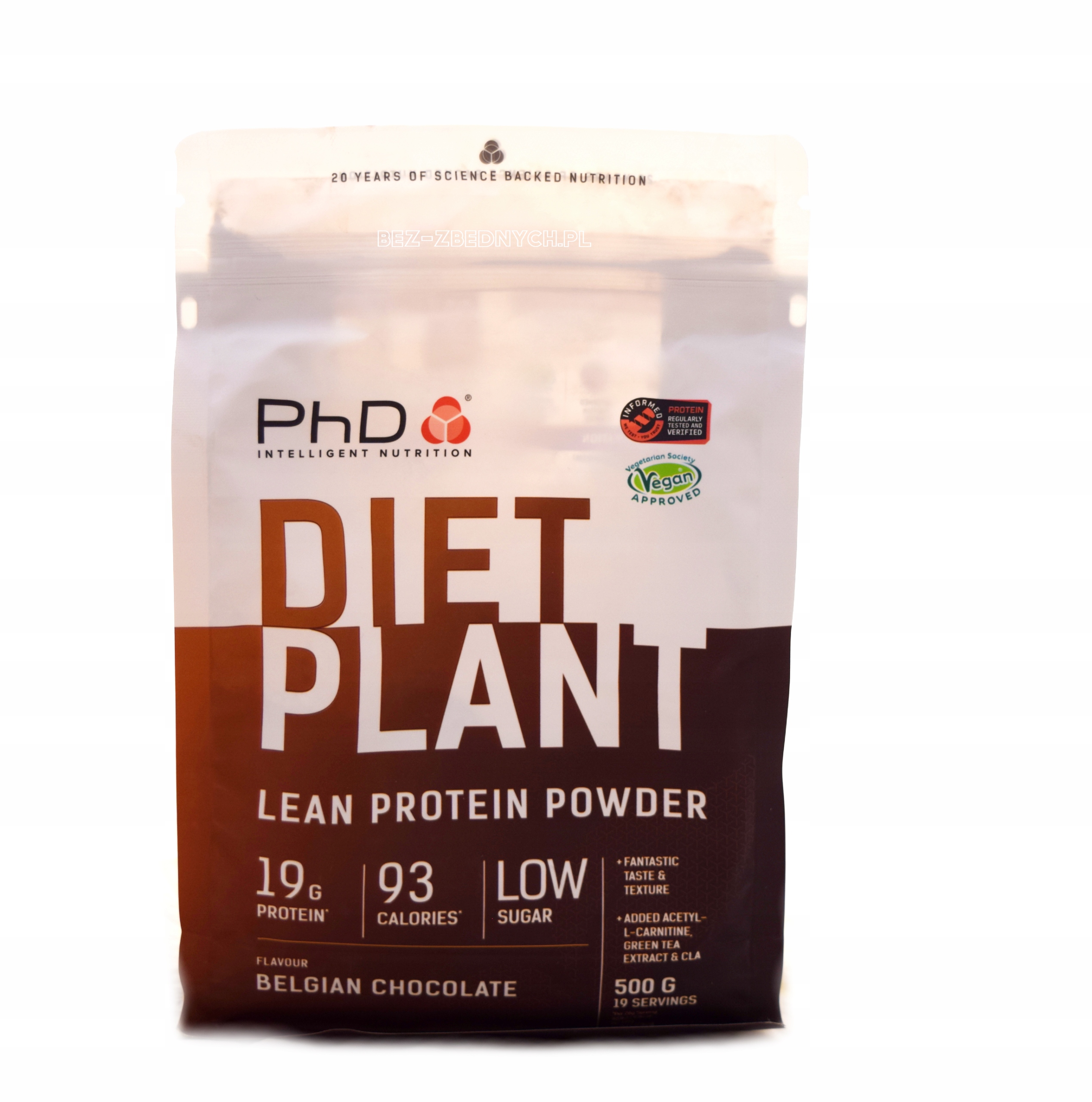 PhD Nutrition Diet Plant Protein 500 g Rostlinné Bílkoviny Low Sugar Vegan Choco