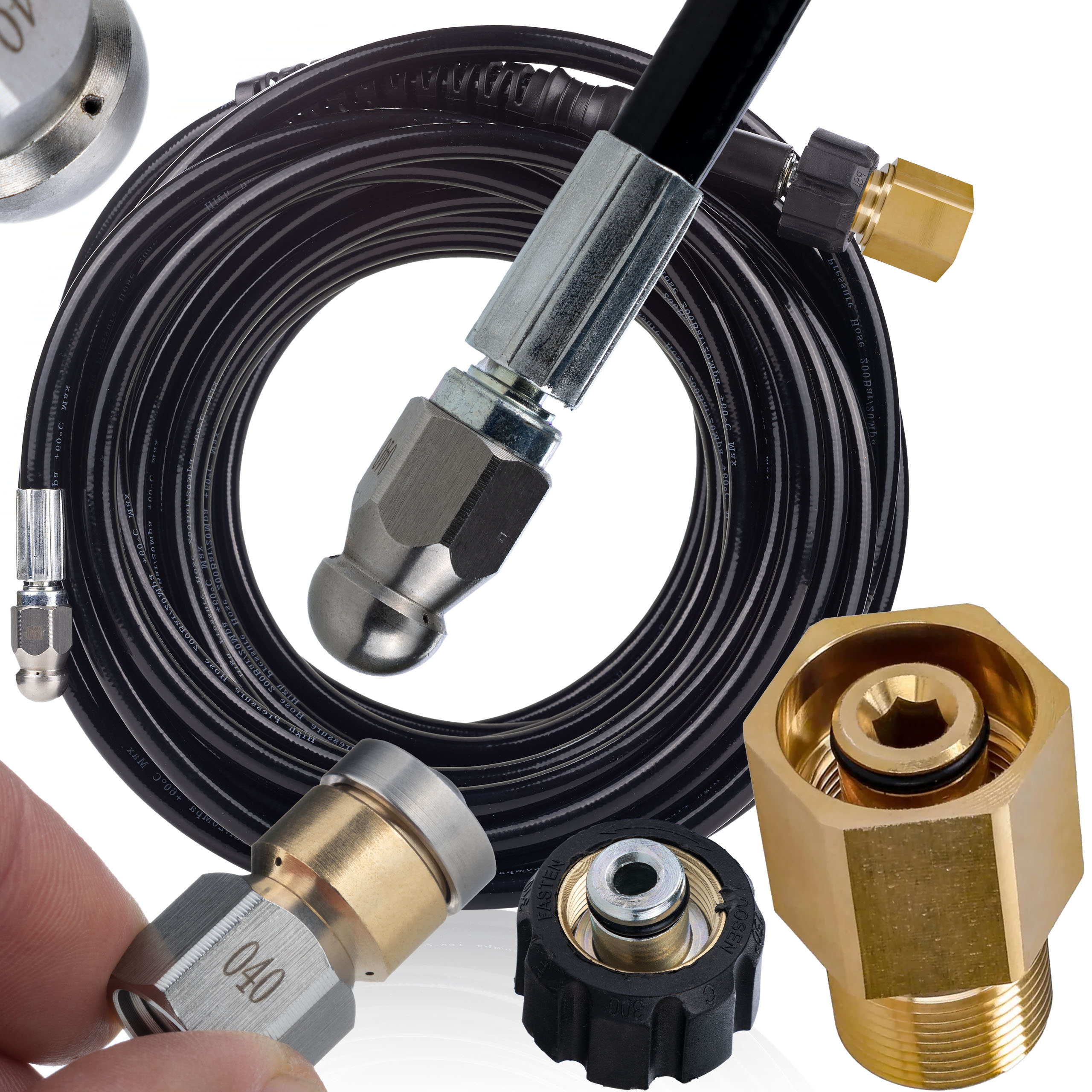 Wąż Do Kanalizacji 20M 2 Dysze Obrotowa Do Karcher Hd Hds Easy!lock M22