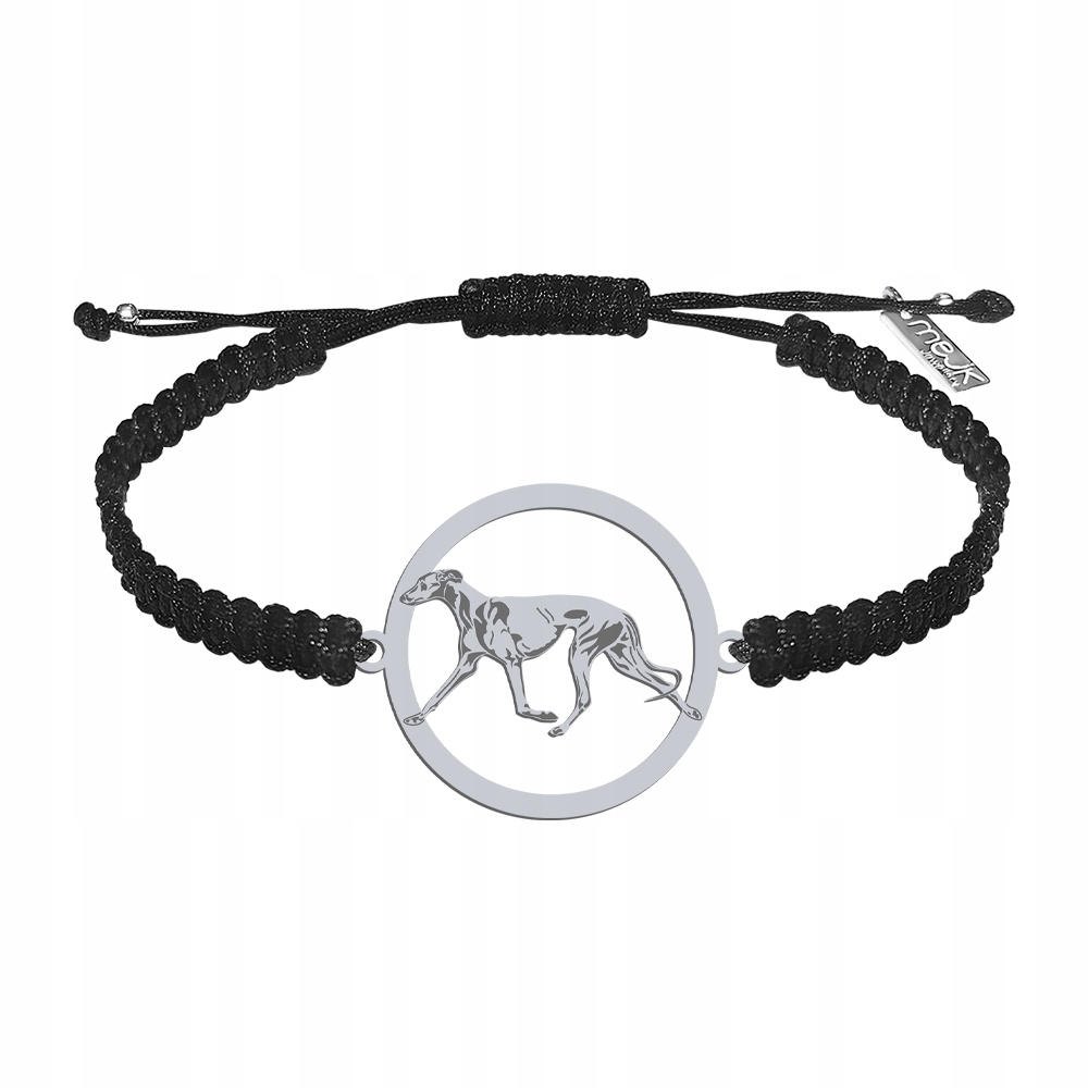 Stříbrný náramek z Galgo Espanol 925 Šperky Dárek Makramé Gravírování