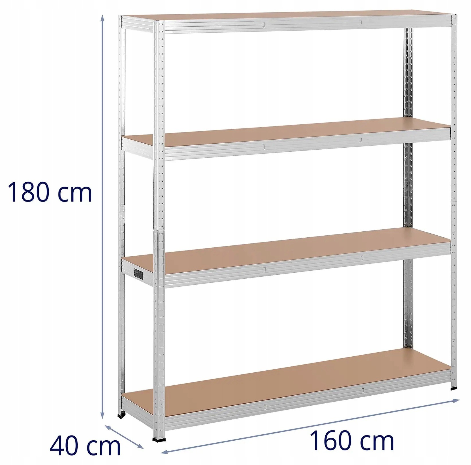Regał magazynowy metalowy 160x40x180cm 4x150kg MSW MSW-STSH-34 10061987