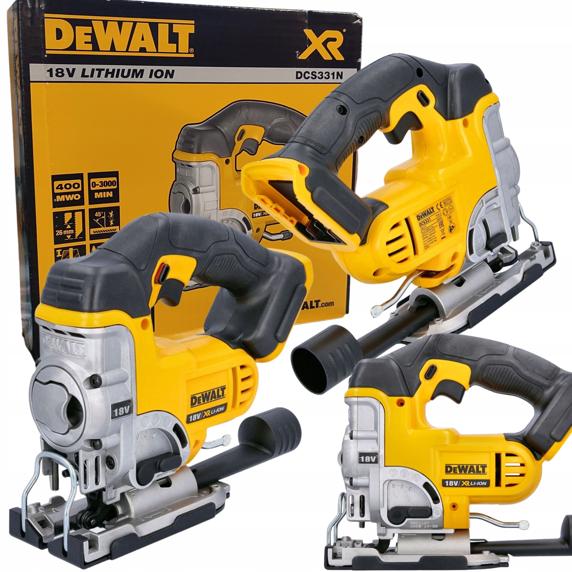 DeWALT DCS331N Wyrzynarka Basic 18V 135mm 400W Xr Bezprzewodowa Aku Body