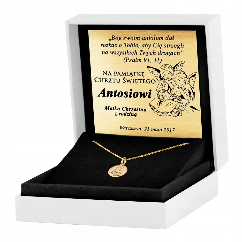ZŁOTY MEDALIK 585 MATKA BOSKA ŁAŃCUSZEK PREZENT Marka Murrano