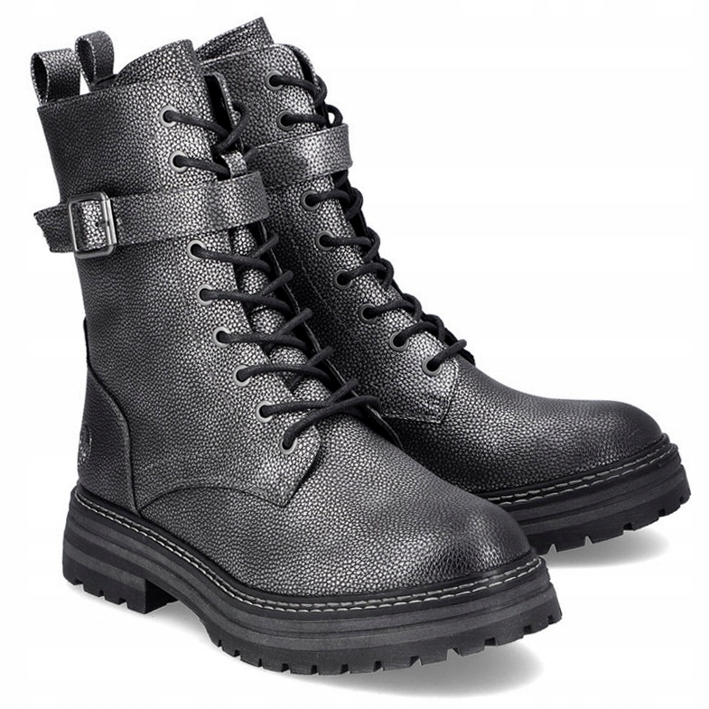 Dámské kotníkové boty Rieker 93024-90 Silver/platinum stříbrné Eko Kůže VEL..39