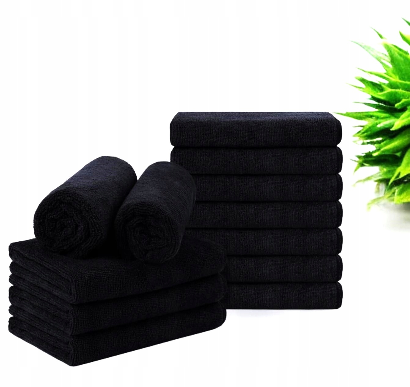 Komplet 10x Uterákov Uteráky Rýchloschnúci Uterák Na Darček Čierne Spa