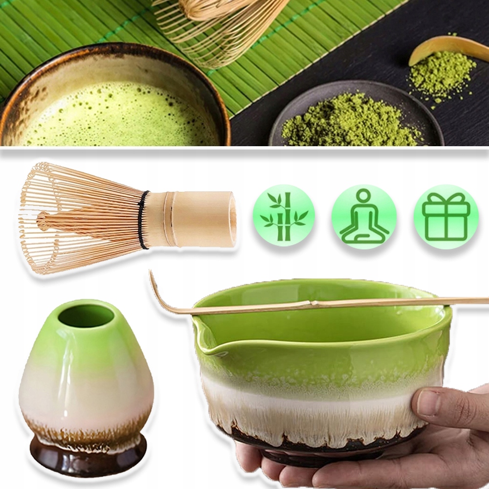Zestaw Do Herbaty Matcha Tradycyjna Miotełka Z Trzepaczką Do Matchy 6W1