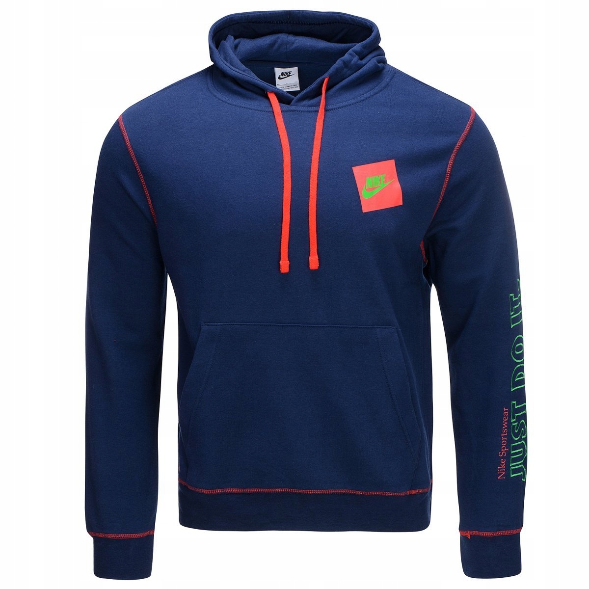 Nike Just Do It pánská mikina s kapucí tmavě modrá tepláková DD6218-451 L