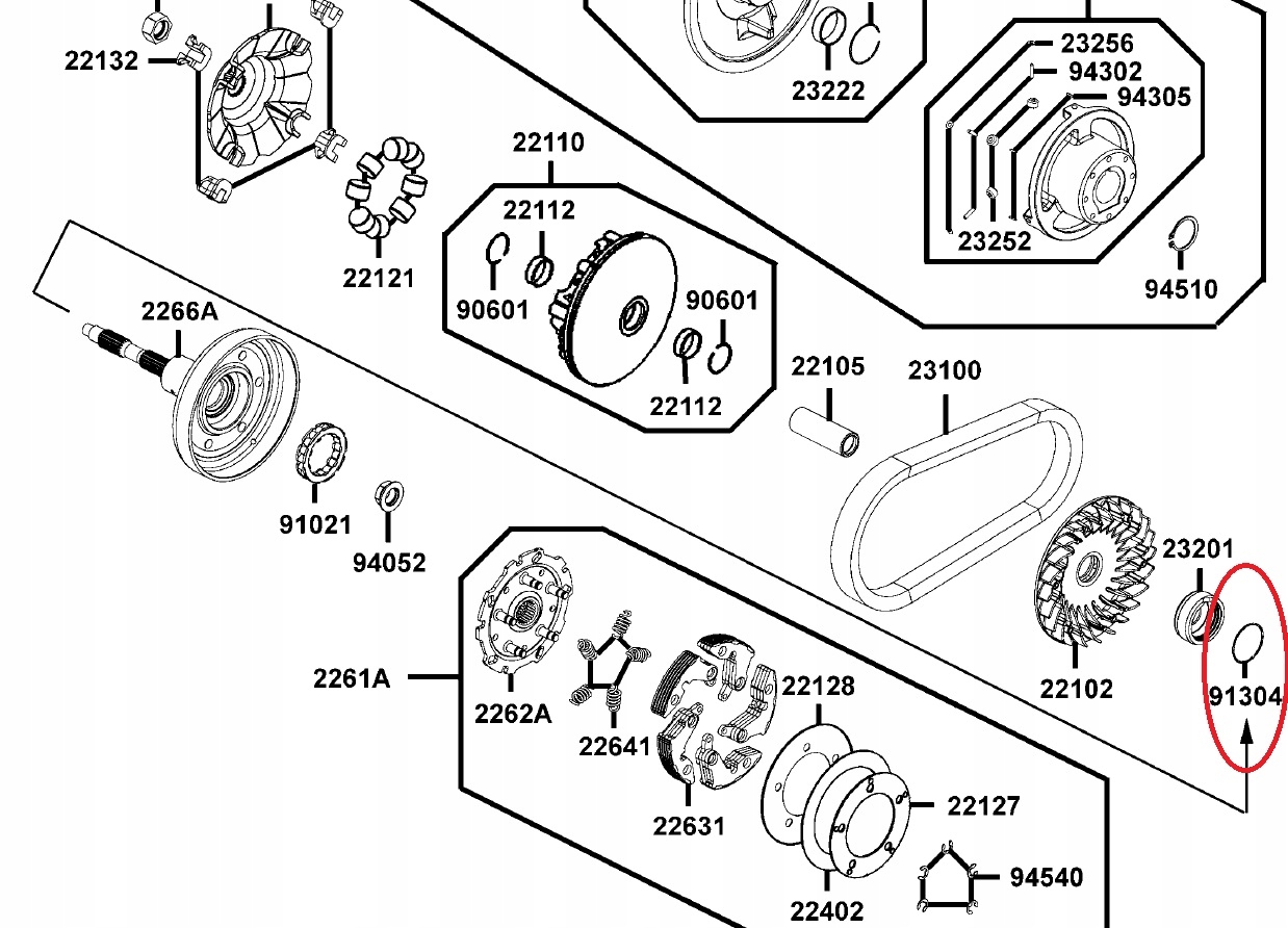 Oring Wariatora Kymco Maxxer Mxu 400 450 465