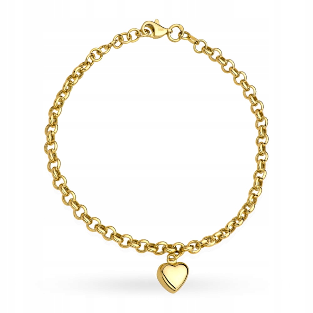Zlatý náramek na řetízku Ankr 585 Srdce 3.28 g s velkými články