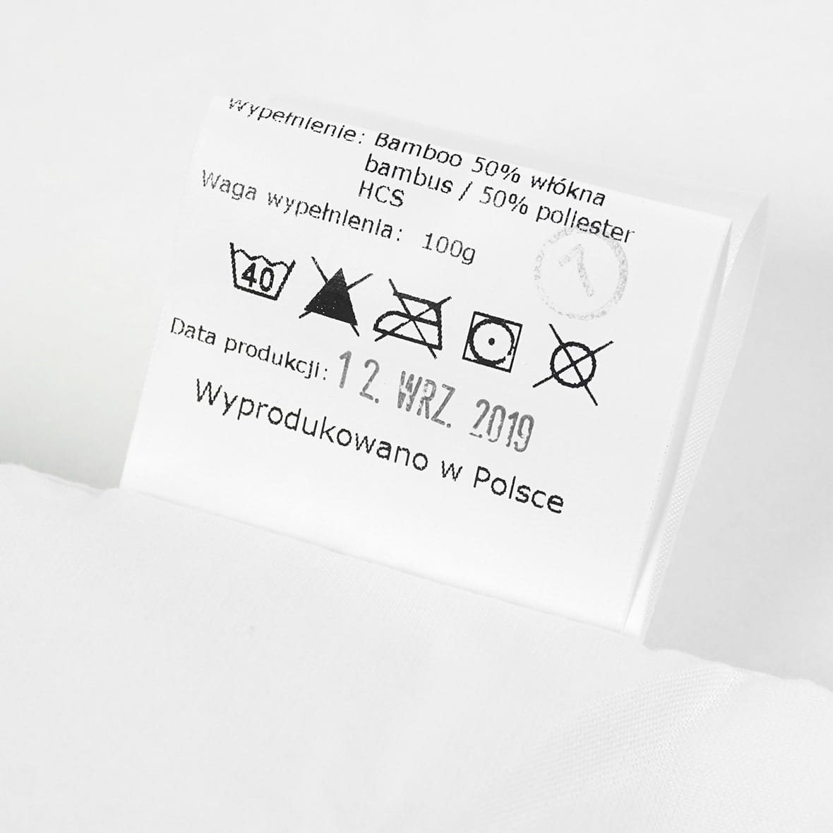 Poduszka 40x60 cm bambusowa płaska POLSKA Marka Poldaun