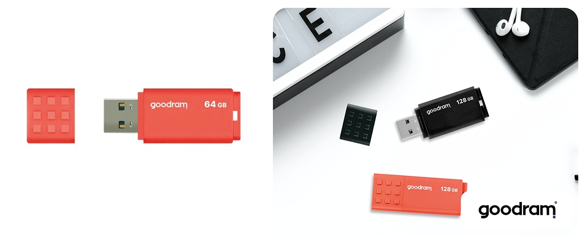 Pendrive GOODRAM UME3 64GB USB 3.2 pomarańczowy Maksymalna prędkość odczytu 60 MB/s