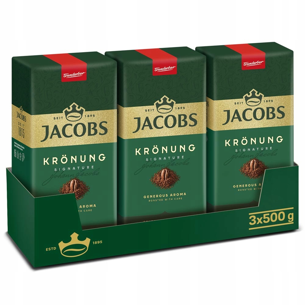 Kawa mielona Jacobs Kronung 3x 500g 100% arabica