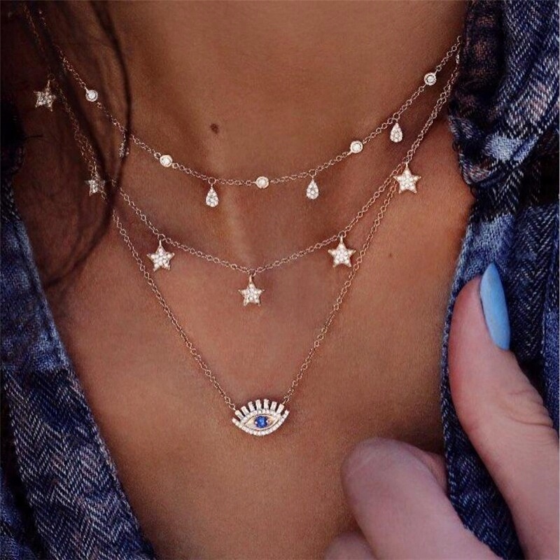 

Naszyjnik Choker Celebrytka Długa Boho Srebrny 55