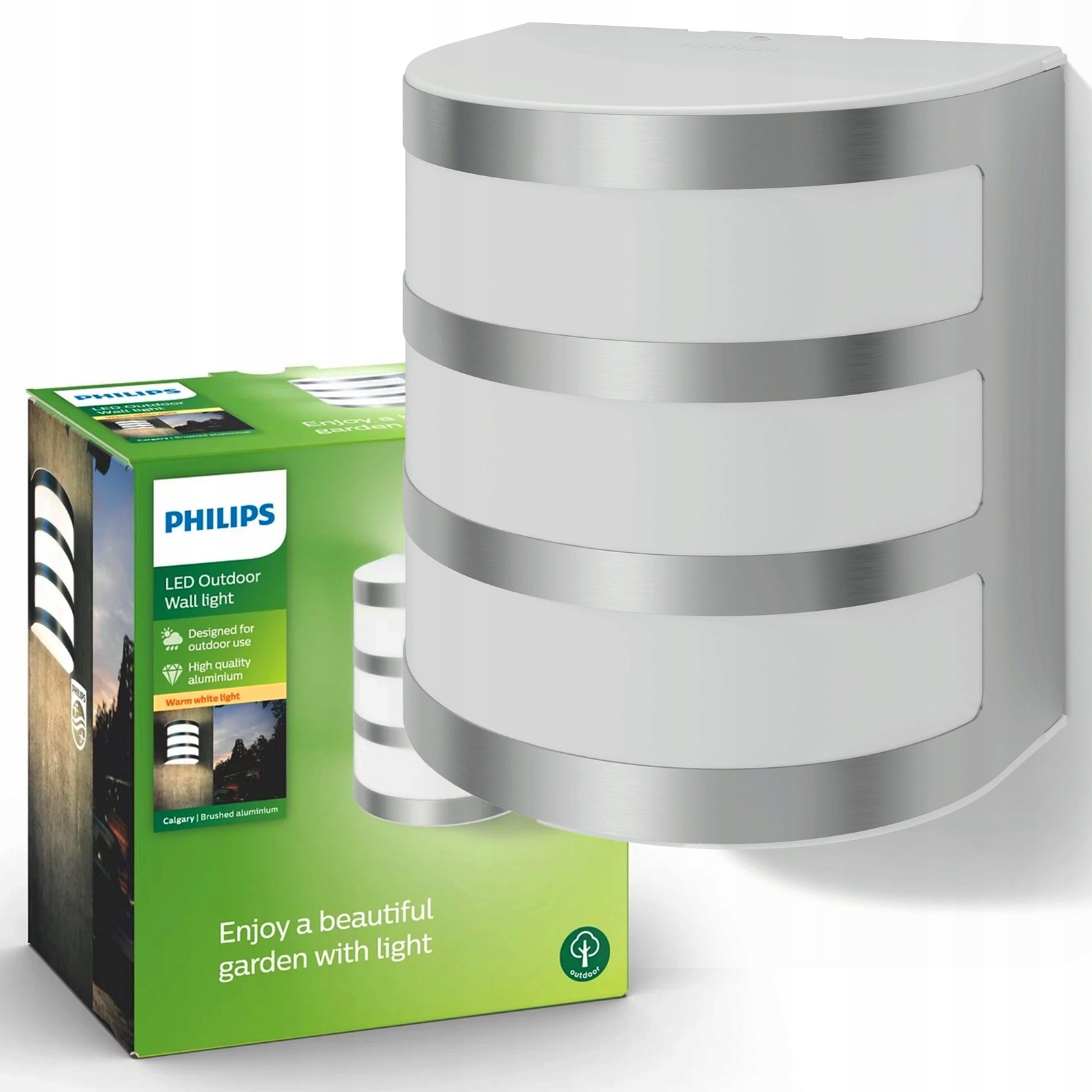 Zahradní Led lampa Fasádní nástěnné svítidlo Calgary 3W 2700K IP44 Stříbrná Philips
