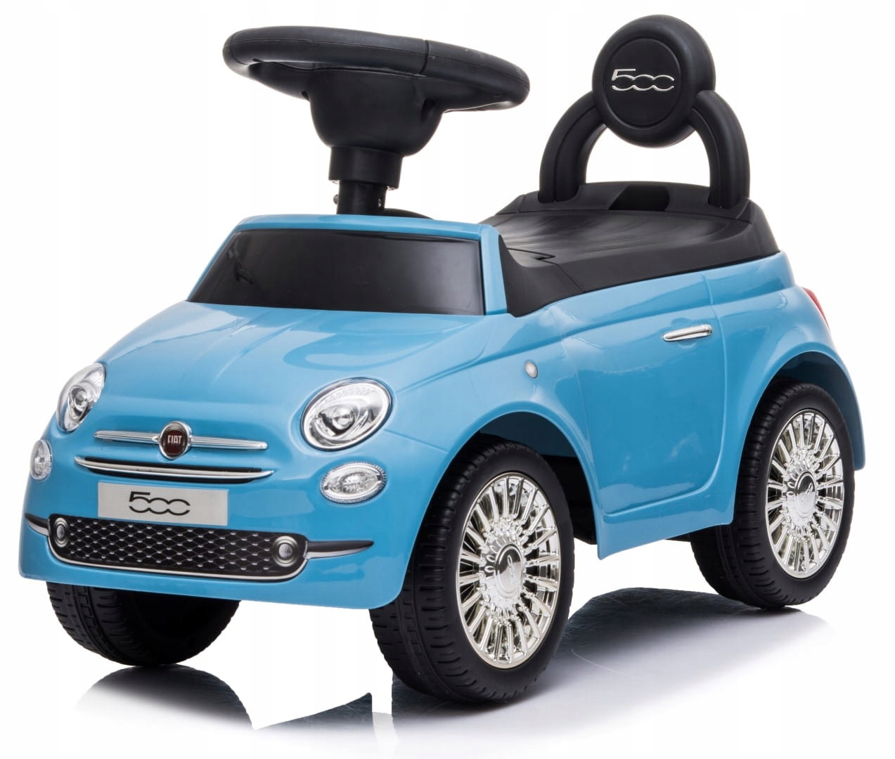 Jeździk dla chłopca chodzik pchacz Schowek Oparcie Dźwięk Fiat 500 roczek