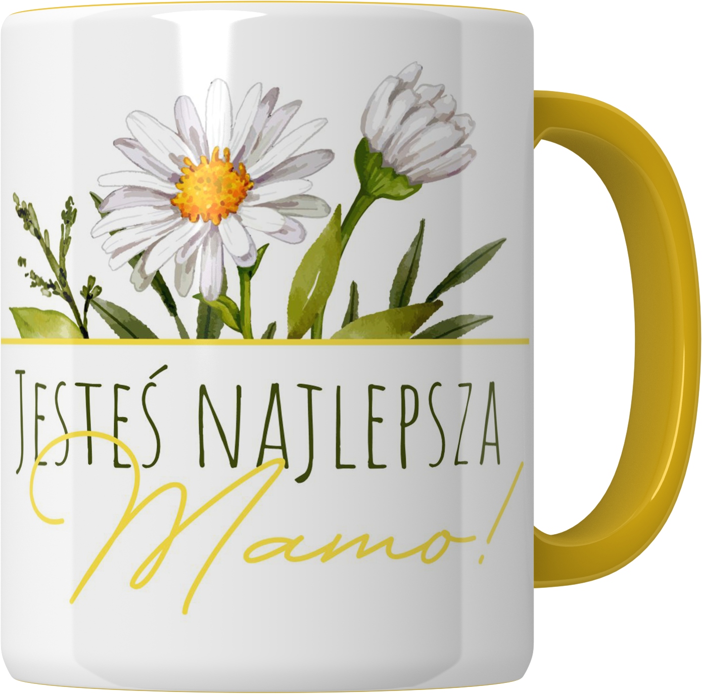 

Kubek Własny Tekst Personalizacja Stokrotki