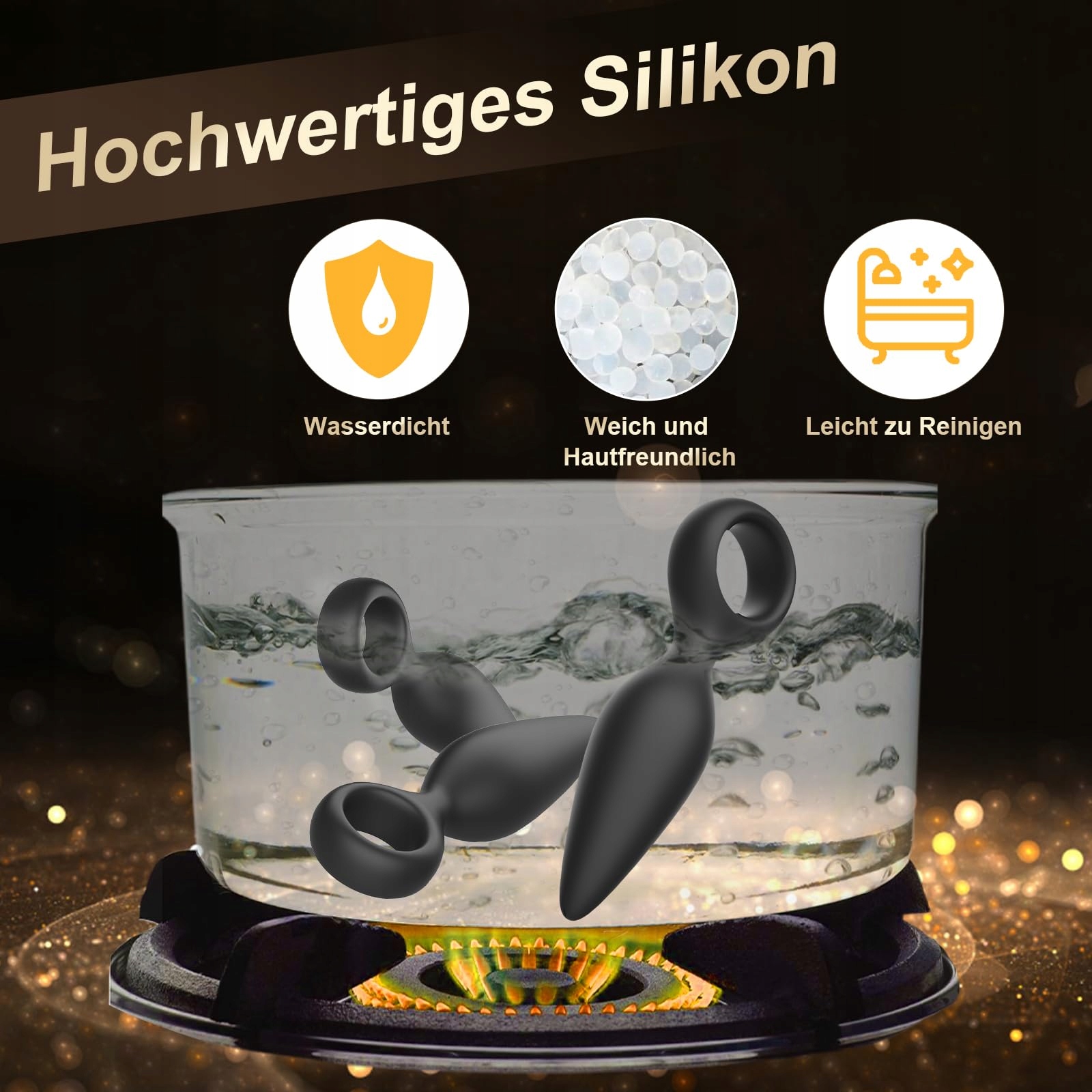 ANALPLUG Zestaw Zabawek Erotycznych 3 Sztuki Silikonowe Dla Par — miniatura 4