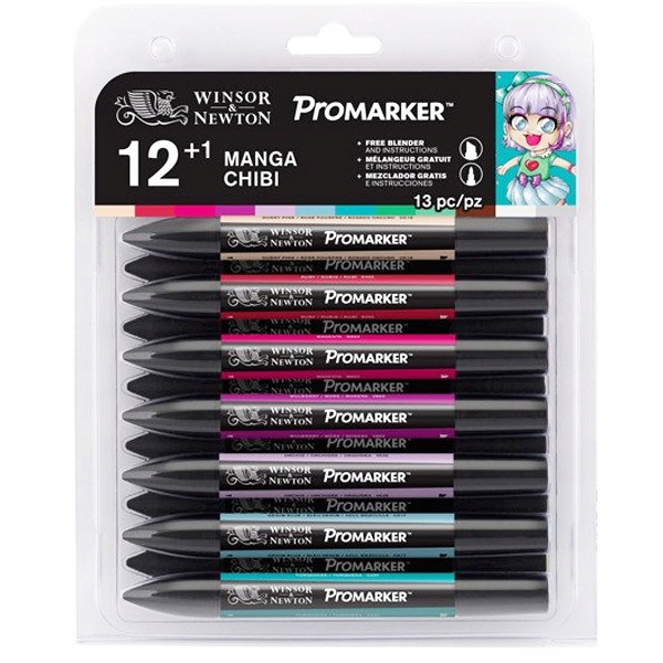 Fixy oboustranné 12 ks Marker Winsor&Newton Sada Manga Chibi