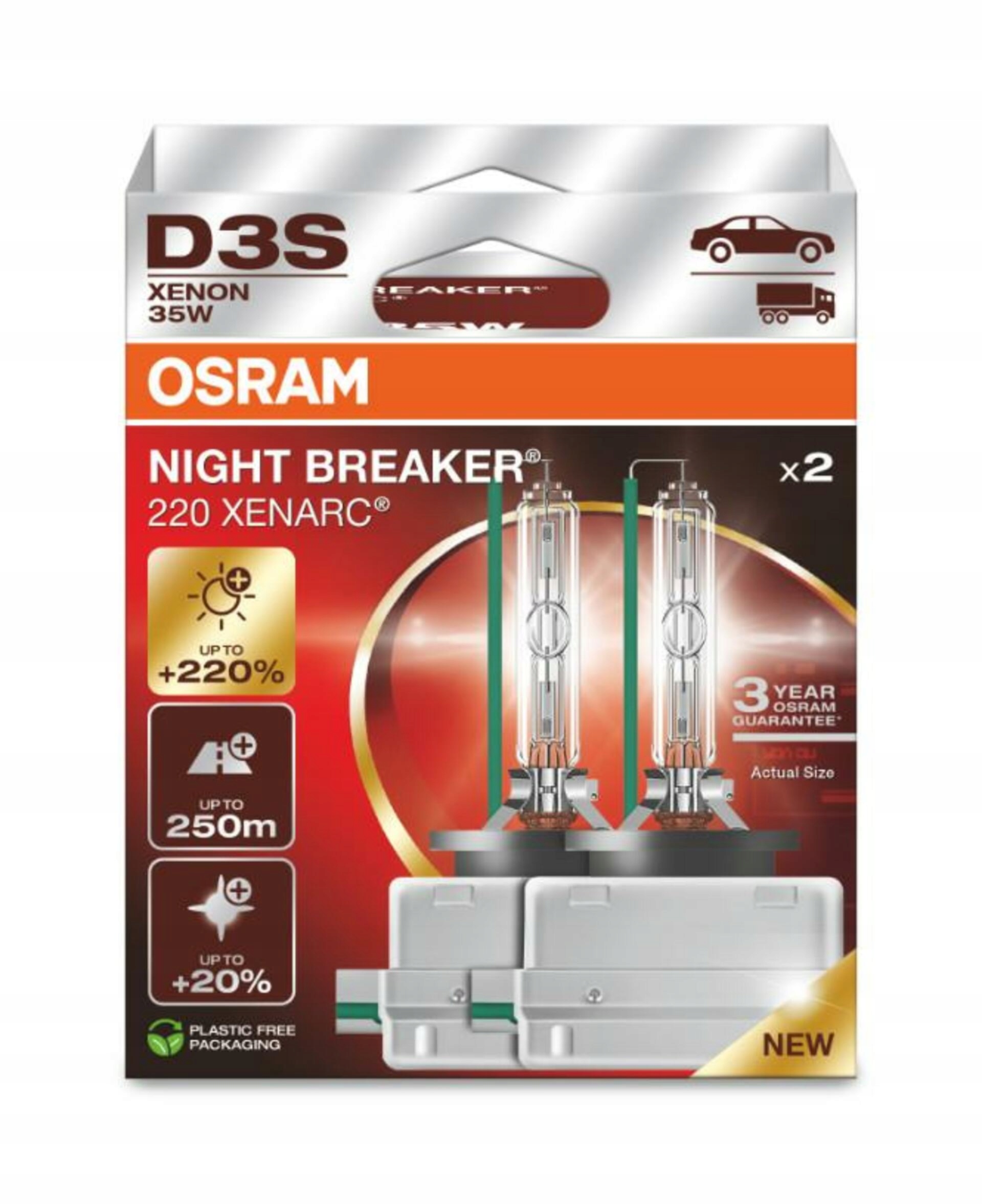 Osram D3S 35W Xenarc Night Breaker Laser +220% 2ks 66340XN2-2HB