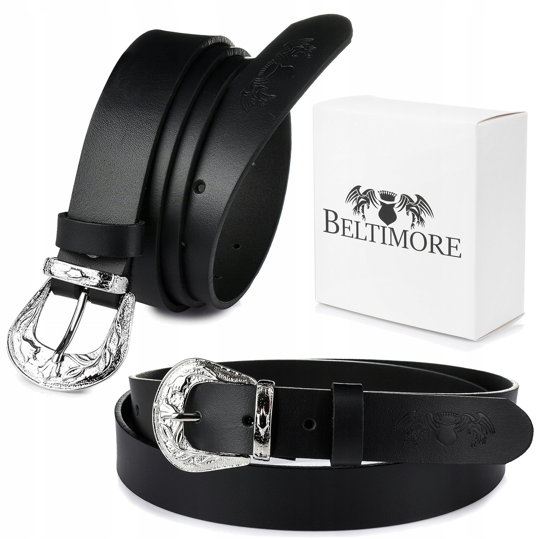 

Beltimore pasek skórzany damski do spodni Czarny