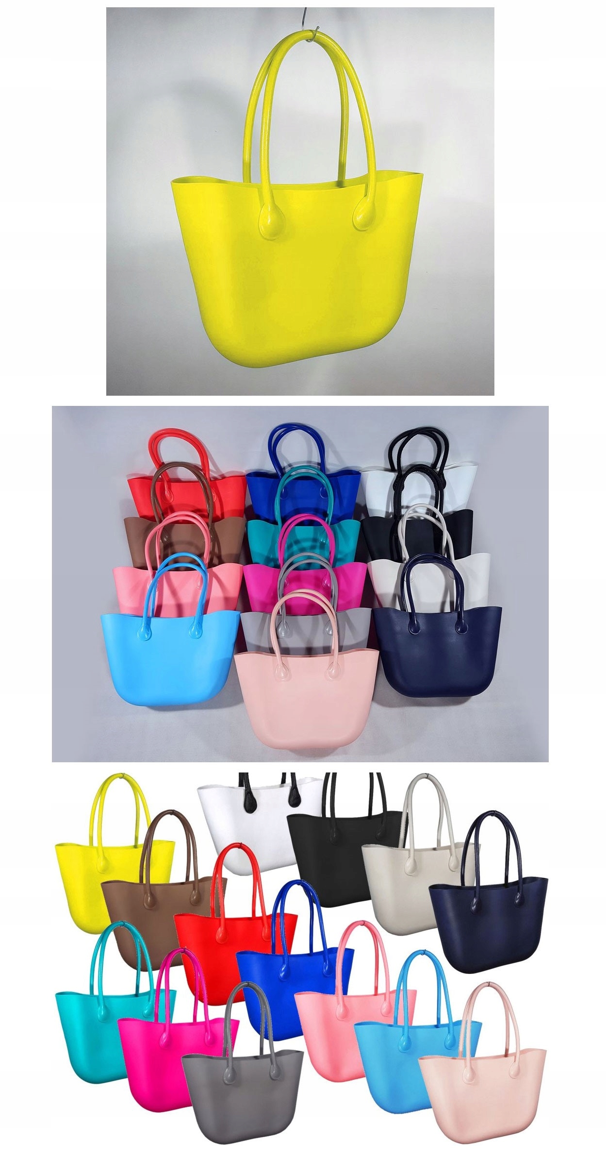 O TORBA GUMOWA HOBO TOREBKA JELLY SHOPPER BAG TGG Długość paska 69 cm