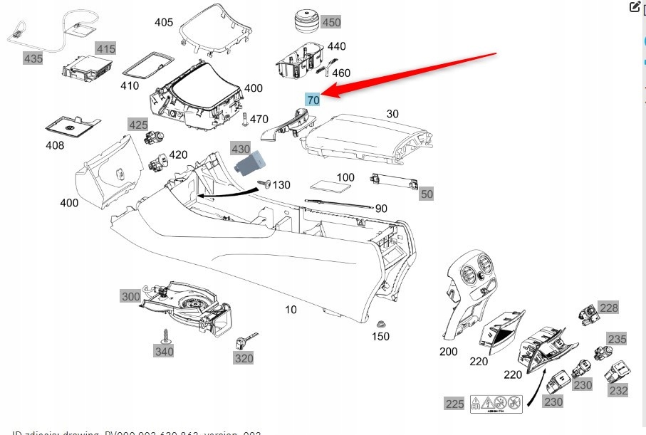 Dekor Panel Schránky Mercedes Chrom A2056803711