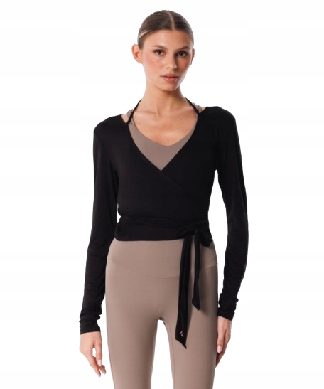 Carpatree Bluzka Kopertowa Longsleeve Wrap Over Black r. Xs