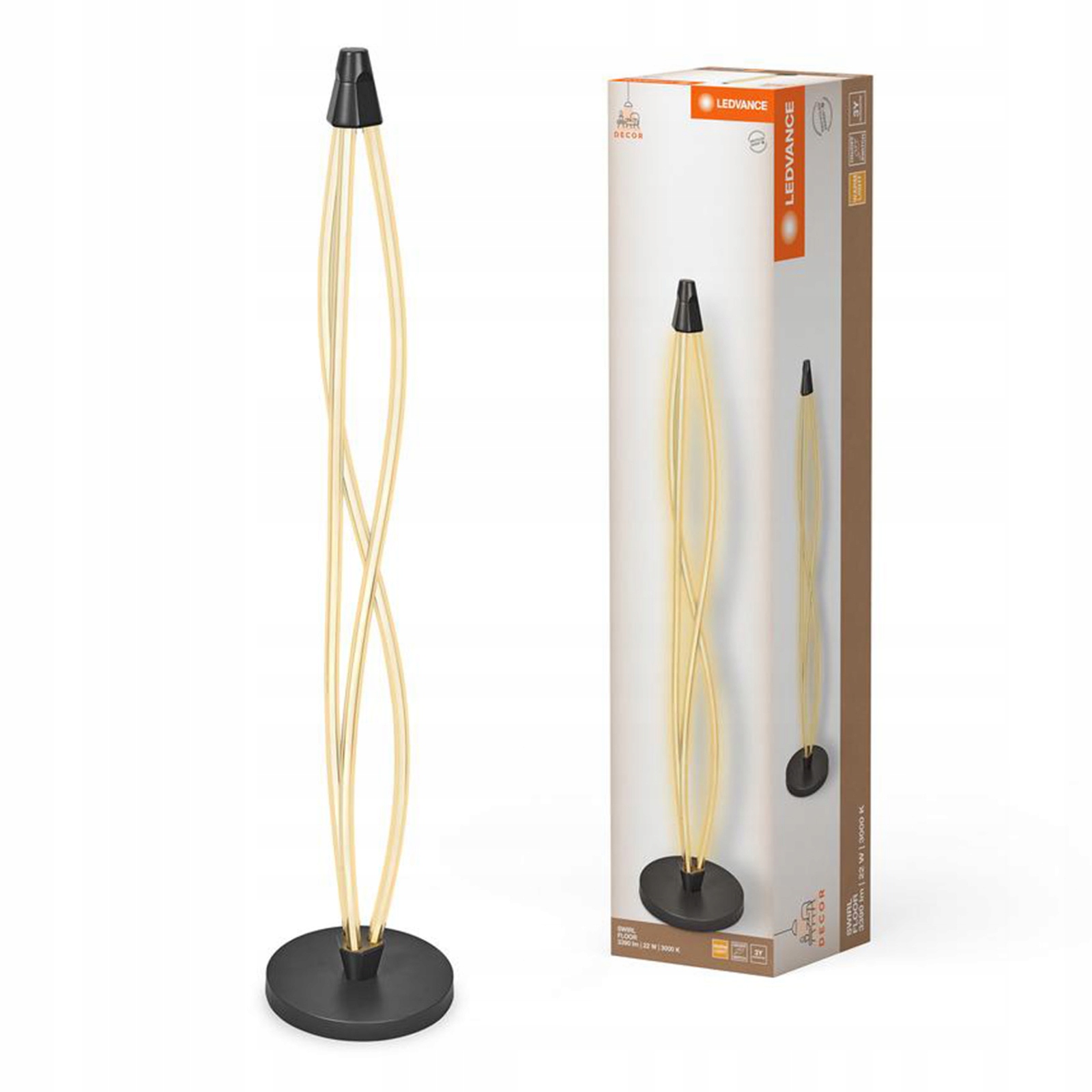 Podlahová lampa Stojacia lampa 22W 2400lm 3000K Dotyková šedá dekorácia