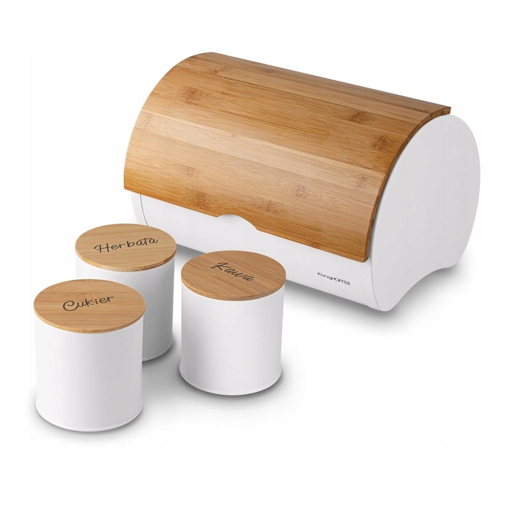Chlebak z pojemnikami na cukier kawę herbatę zestaw