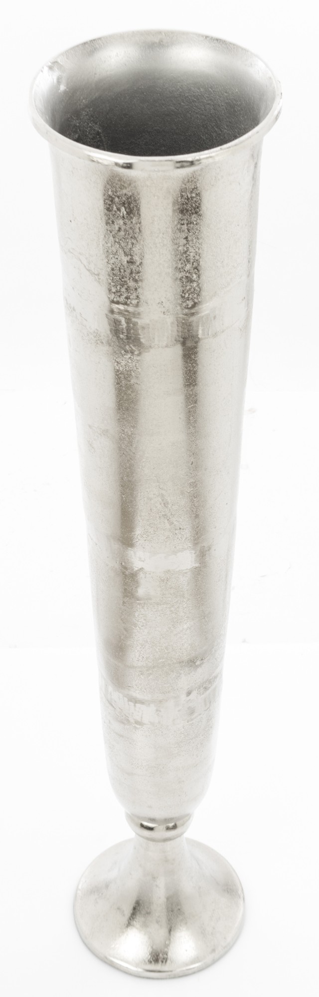 Wysoki dekoracyjny srebrny metalowy wazon na nóżce kielich Stan opakowania oryginalne