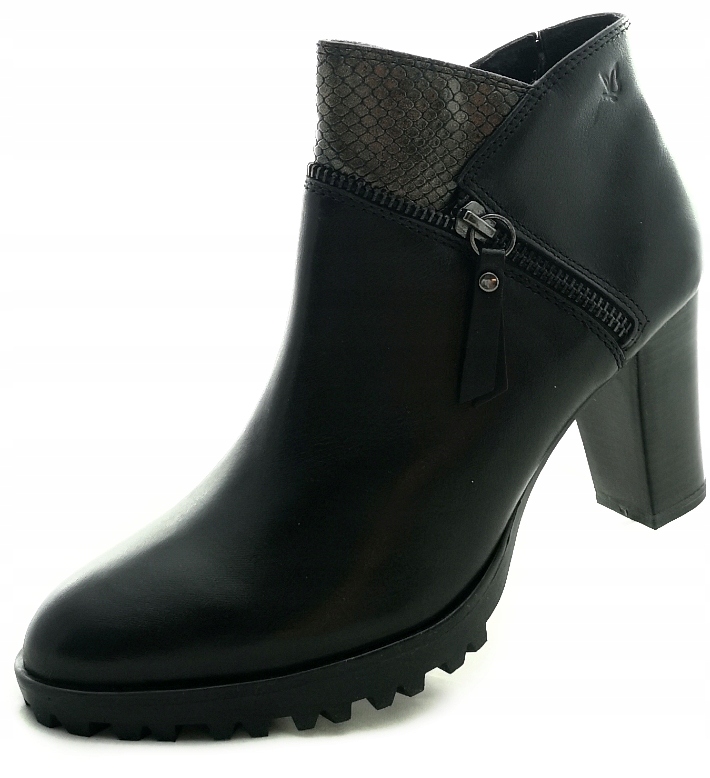 Elegantní dámské kotníkové boty černé, Přírodní Kůže Caprice 25411 onAIR
