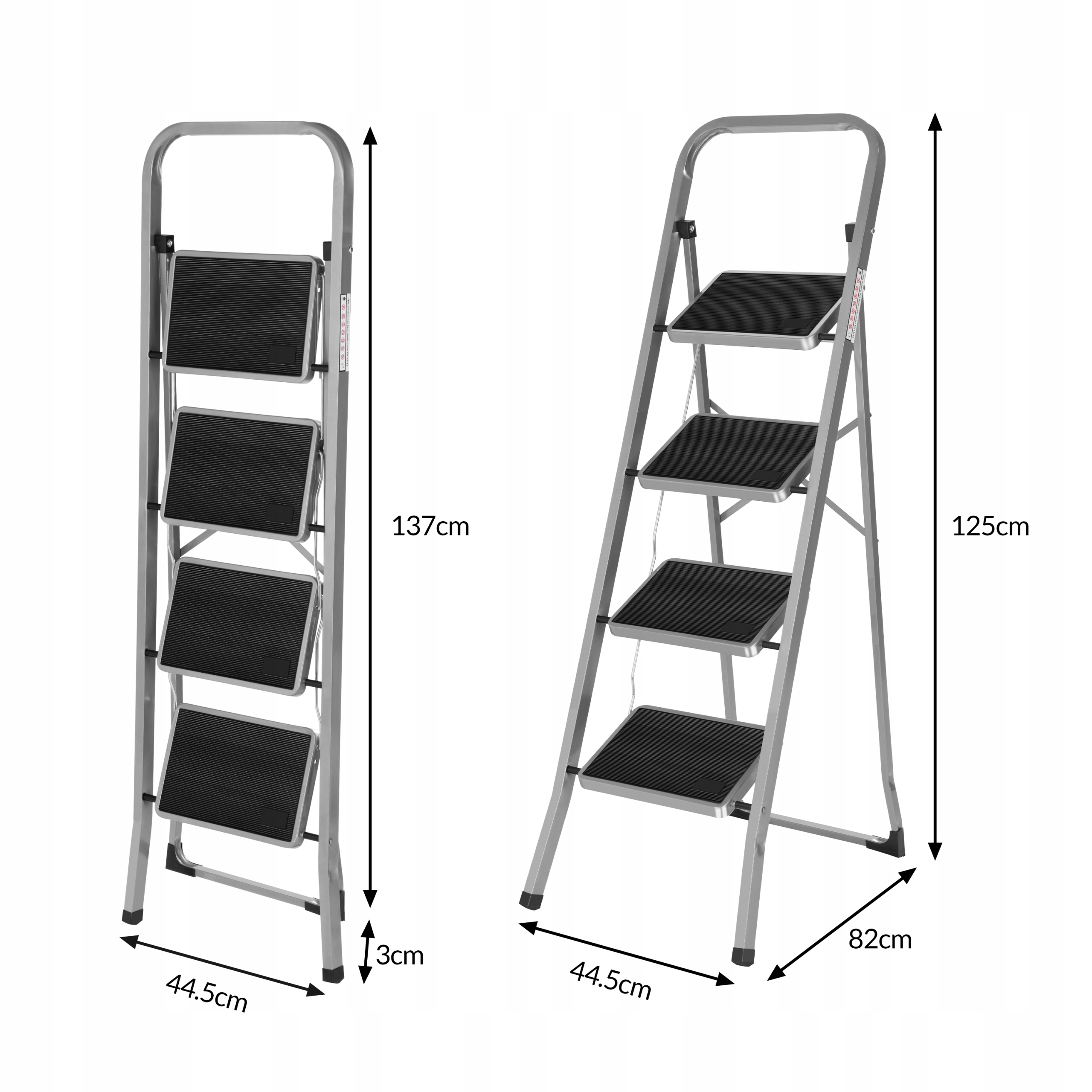 DRABINA DOMOWA 4 STOPNIOWA 150 KG MOCNA STALOWA Kod producenta Drabina D-4