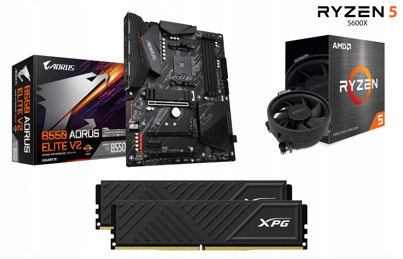Zestaw Amd Ryzen 5 5600X B550 Aorus 32GB 3200