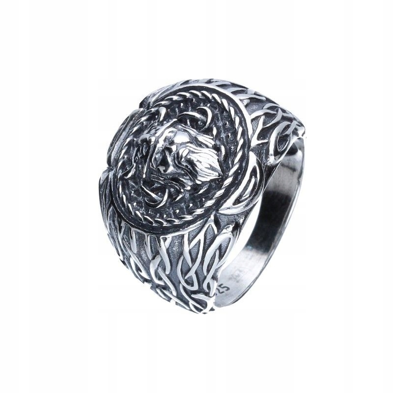 Stříbrný prstýnek 925 Sygnet s Vikingem, efektní značkový r20 pro něj