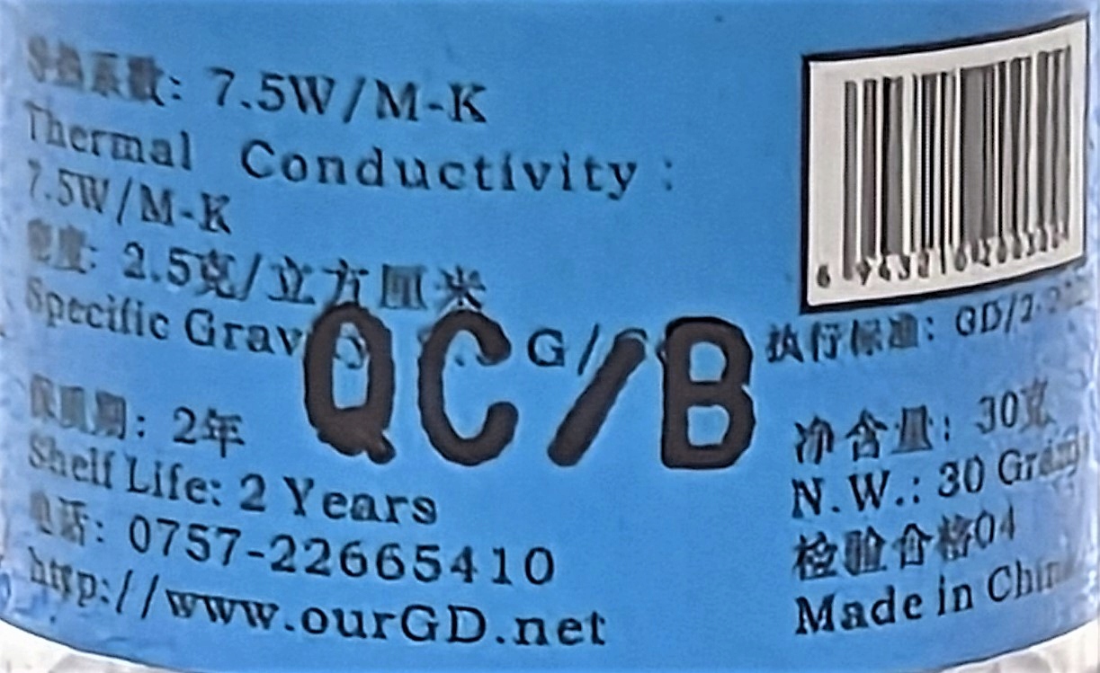 PASTA TERMOPRZEWODZĄCA GD-2 30g 7,5 W/mK SZPATUŁKA Kod producenta GD/2-2022