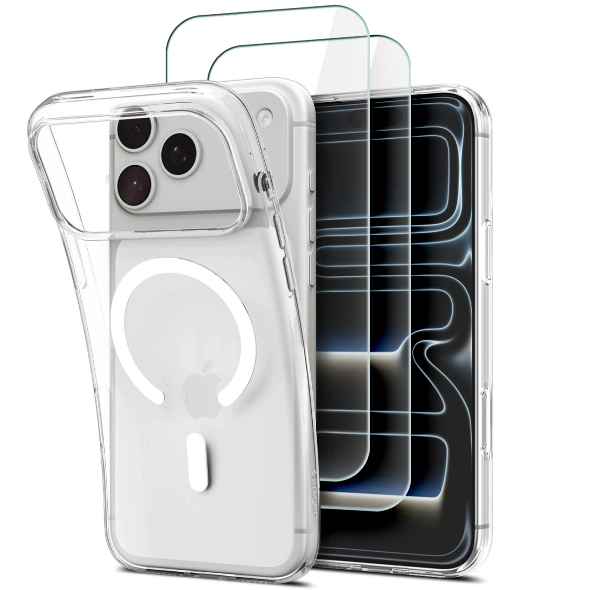 Spigen Smukłe Przezroczyste Etui Magsafe Szkło Do Iphone 17 Pro 18 Pro